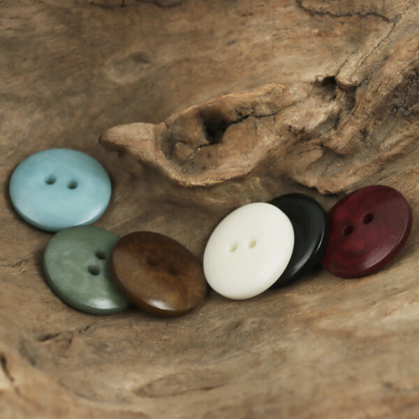 Vintage Round Polka Dot Natural Palm Fruit Corozo Buttons 10 Pack