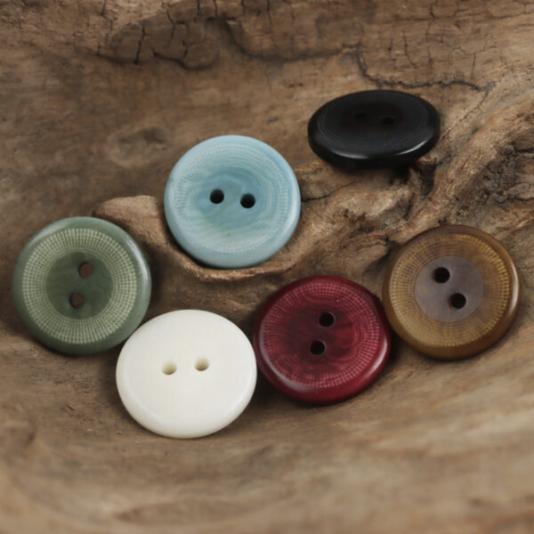 Vintage Round Polka Dot Natural Palm Fruit Corozo Buttons 10 Pack