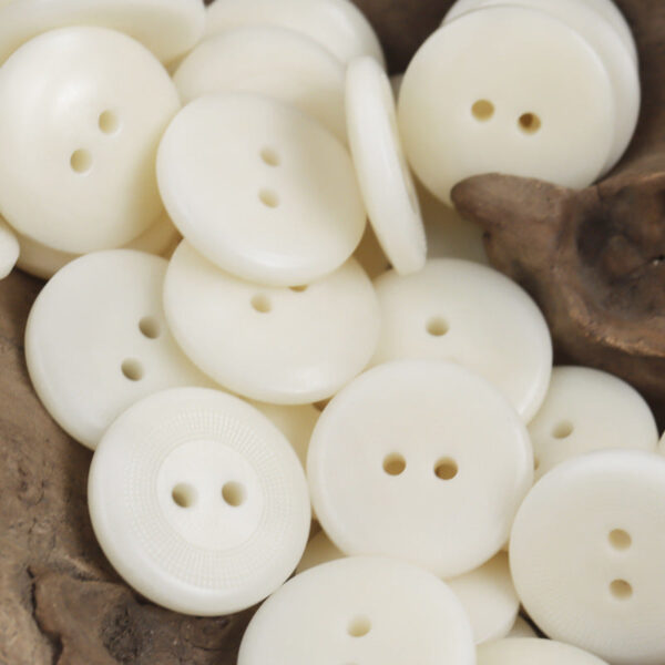 Vintage Round Polka Dot Natural Palm Fruit Corozo Buttons 10 Pack