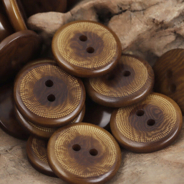 Vintage Round Polka Dot Natural Palm Fruit Corozo Buttons 10 Pack