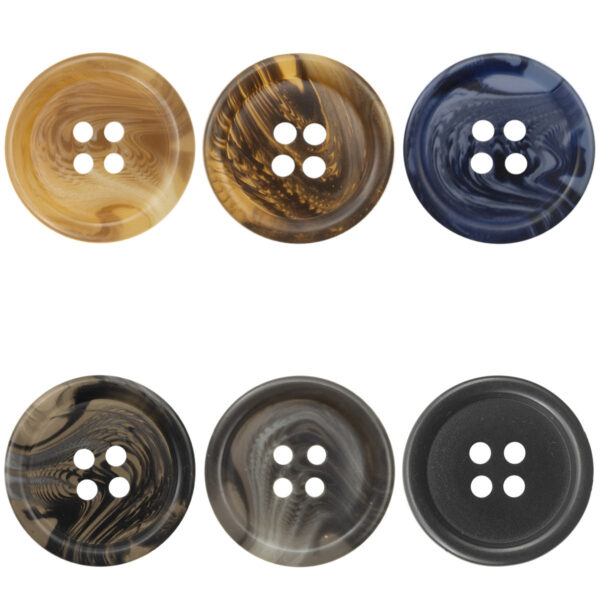 Gray Round Resin Buttons for Autumn-Winter Woolen Coats,20PCS