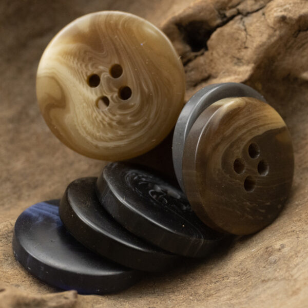 Gray Round Resin Buttons for Autumn-Winter Woolen Coats,20PCS