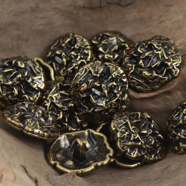 Irregular Vintage Pleated Metal Buttons for Suits Sweaters 10pcs