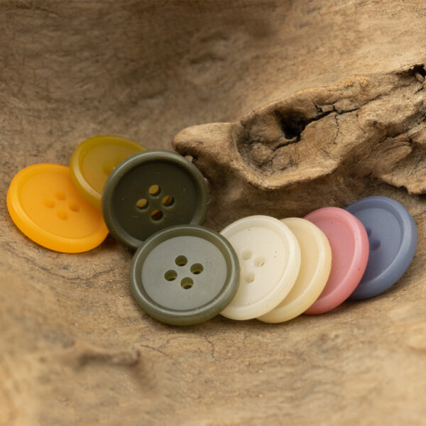 Pastel Color Resin Flat Buttons 20pcs