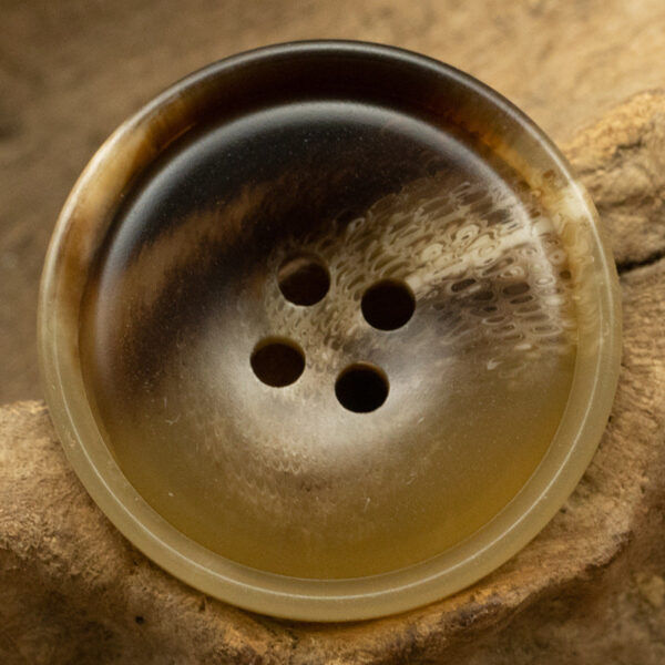 Round Resin Buttons Imitating Horn 20pcs