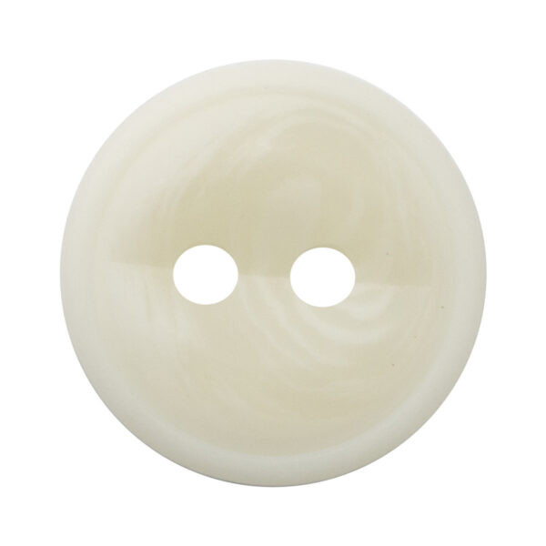 Thin-Edged White 2 Hole Resin Buttons Fish-Eye Shape 50pcs