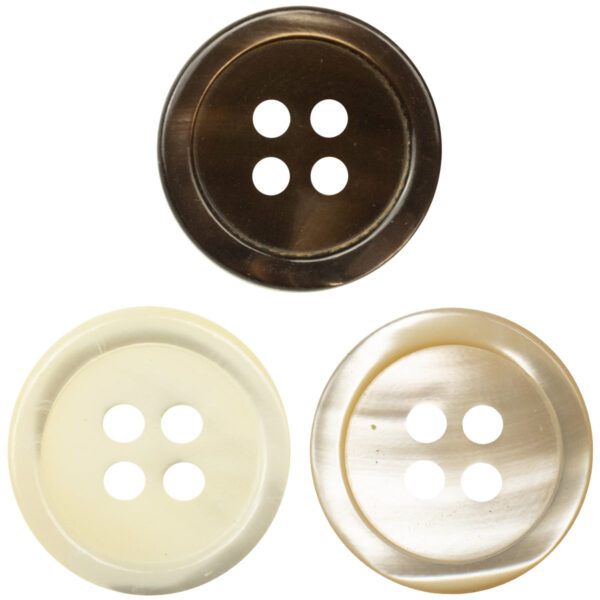 Natural Shell Buttons for High-End Custom Shirts - 6pcs