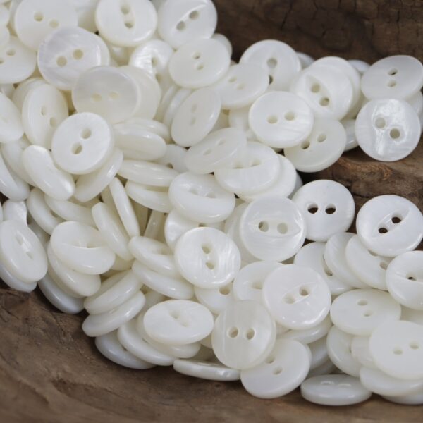 11.5mm Two-Hole Natural Fish-Eye Shell Buttons 10pcs - Image 3