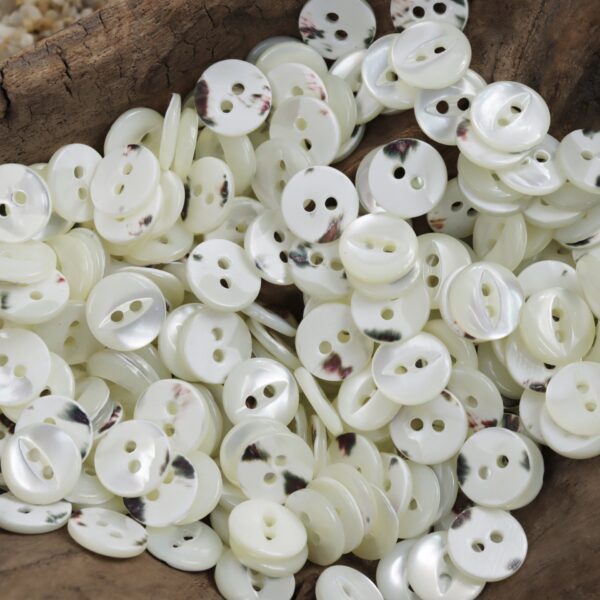 11.5mm Two-Hole Natural Fish-Eye Shell Buttons 10pcs - Image 4