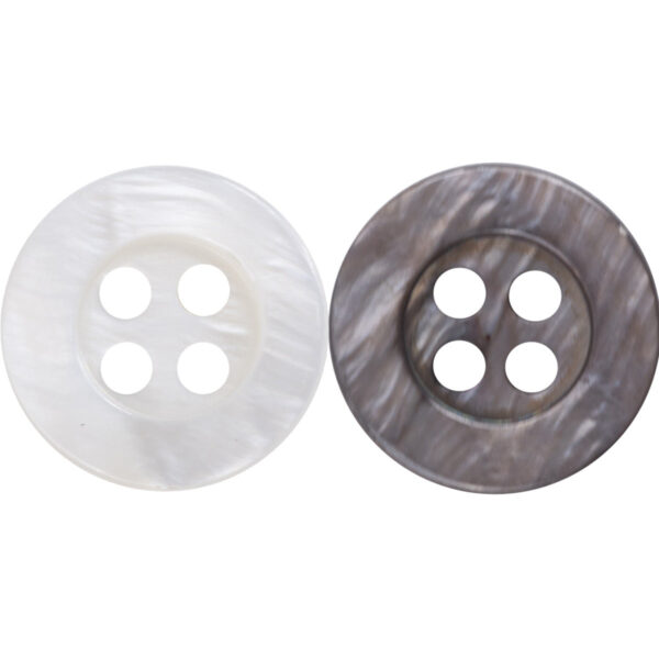 White Smoky Gray Pearl Shell Buttons for Natural Silk Shirts 30pcs