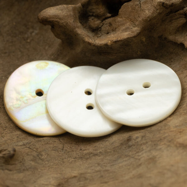 11.5/18/25mm Classic Flat Two-Hole Natural River Shell Buttons 10pcs - Image 4