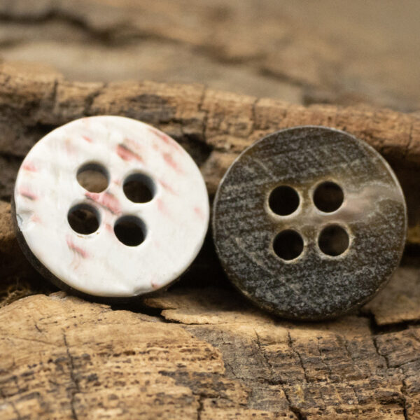 11.5mm Dark Blue Black Natural Shell Buttons for Silk Shirts 10pcs - Image 2