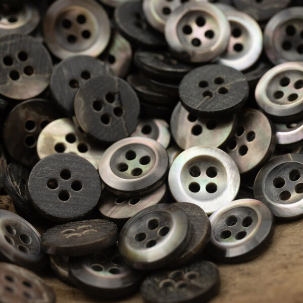 11.5mm Dark Blue Black Natural Shell Buttons for Silk Shirts 10pcs - Image 4