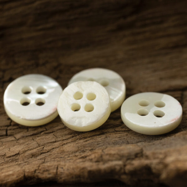 Beige Shell Buttons for Retro Silk Shirts Dresses 10pcs - Image 2