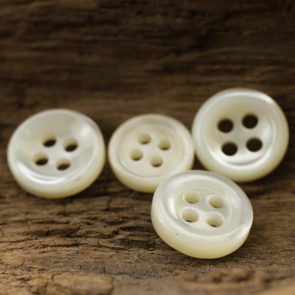 Beige Shell Buttons for Retro Silk Shirts Dresses 10pcs - Image 3