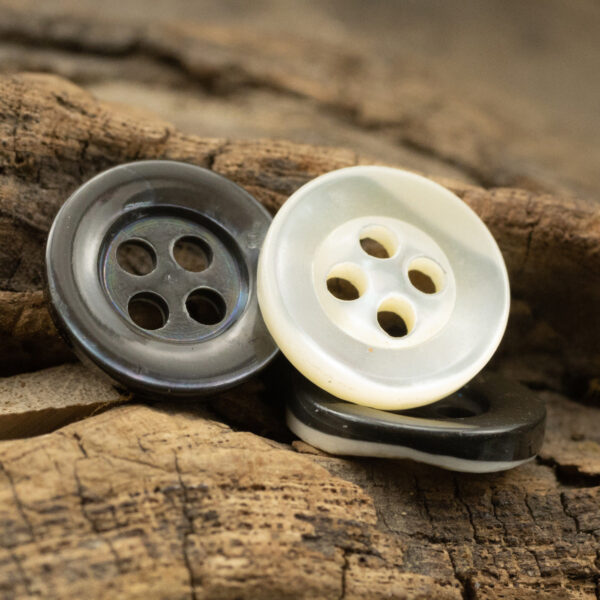 Natural Baked Gray-Blue Shell Buttons for Men's Formal Shirts 6pcs