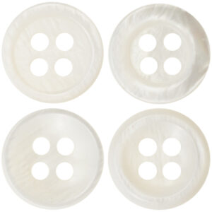 11.5mm Thick White Shell Buttons for Hepburn Elegant Dresses 24 Pack