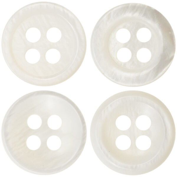 11.5mm Thick White Shell Buttons for Hepburn Elegant Dresses 24 Pack