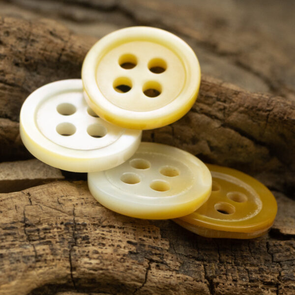 11.5MM Light Yellow Natural Shell Buttons for Silk Shirts 10pcs - Image 2