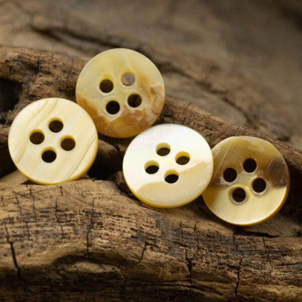 11.5MM Light Yellow Natural Shell Buttons for Silk Shirts 10pcs - Image 4