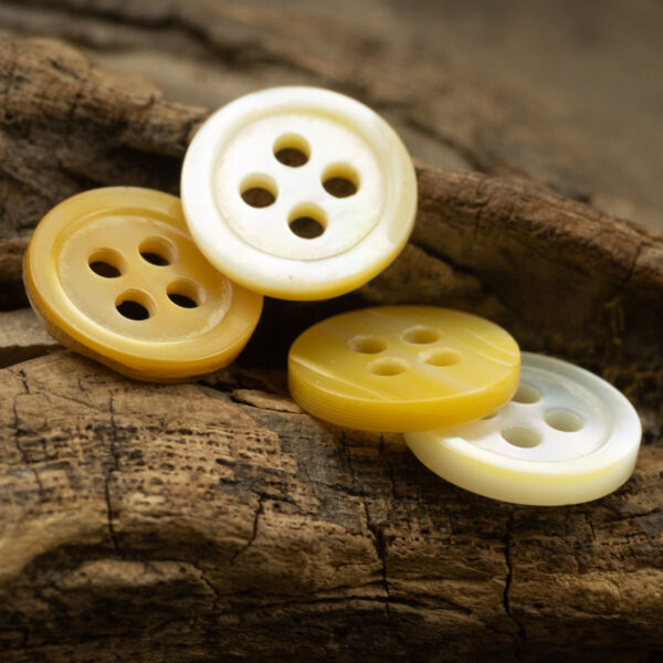 11.5MM Light Yellow Natural Shell Buttons for Silk Shirts 10pcs - Image 3