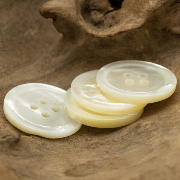 23mm Natural Off-White Genuine Shell Buttons for Custom Silk Shirts 2pcs - Image 4