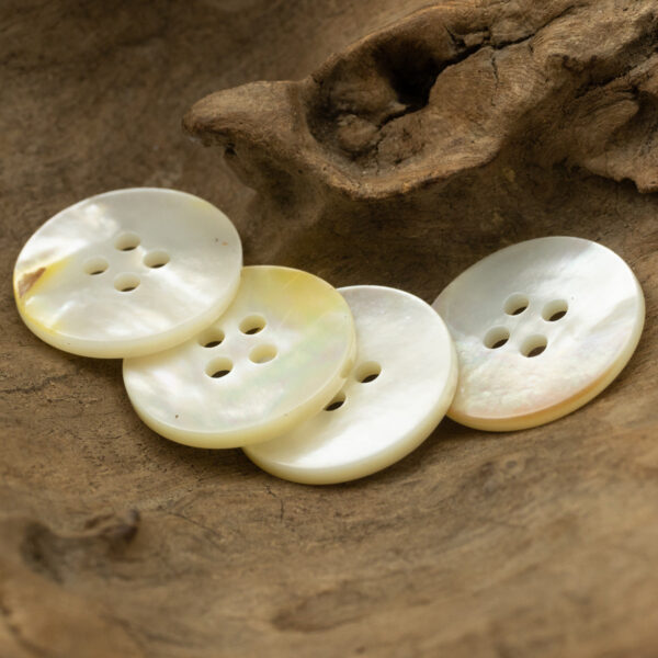 23mm Natural Off-White Genuine Shell Buttons for Custom Silk Shirts 2pcs - Image 3