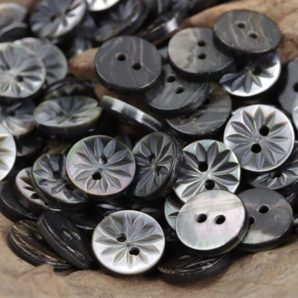 Colorful Romantic Snowflake Black Shell Buttons for Luxury Shirts 10pcs - Image 6