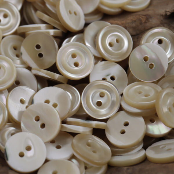 2 Hole Natural Beige Shell Buttons for Luxury Silk Shirts 20 Pack - Image 4