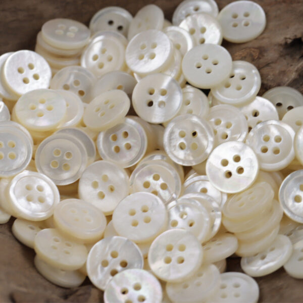 11.5mm Round Natural Colorful White Shell Buttons Bracelet Making 10pcs - Image 2