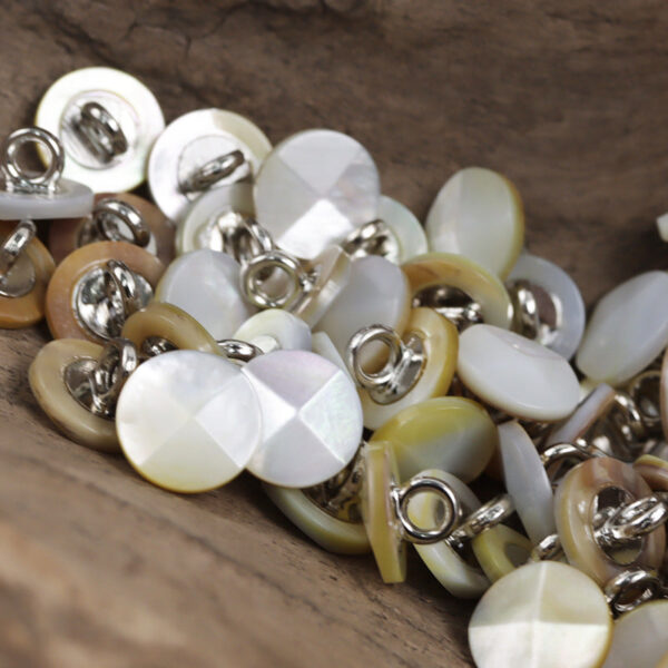10mm Shell Buttons with Metal Shanks for Luxurious Silk Shirts Dresses 10pcs - Image 2