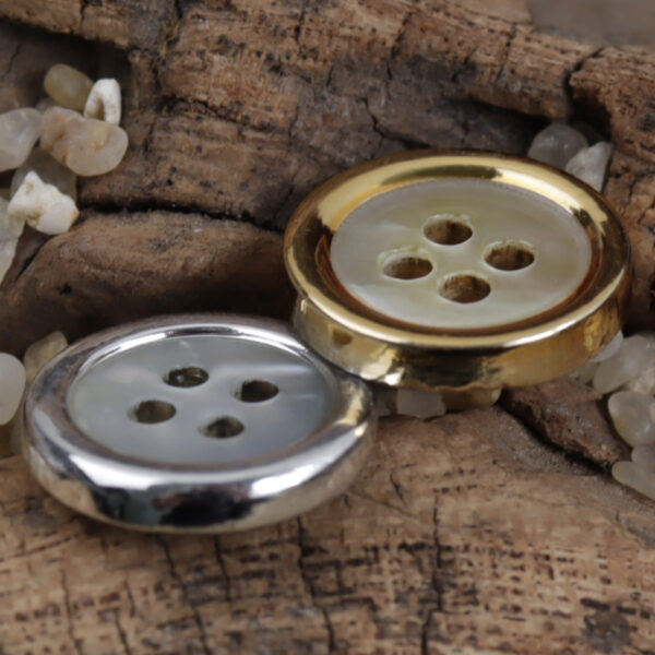 Natural Shell Buttons with Gold Silver Edges for Luxury Clothing 20PCS - Lots of Buttons