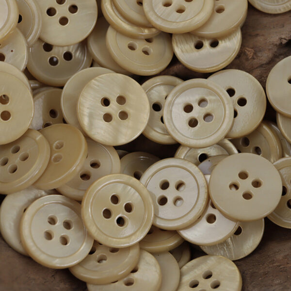 15mm Gray Khaki Turquoise Natural Shell Buttons for Cardigans 30 Pack - Image 5