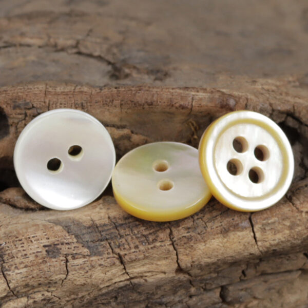 11mm Off-White Real Shell Buttons for DIY Jewelry Bracelets 30 Pack - Image 2
