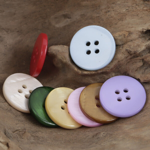 Candy-Colored Round Natural Shell Buttons for Clothes DIY Craft 10 Pack