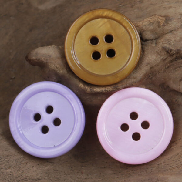 Candy-Colored Round Natural Shell Buttons for Clothes DIY Craft 10 Pack