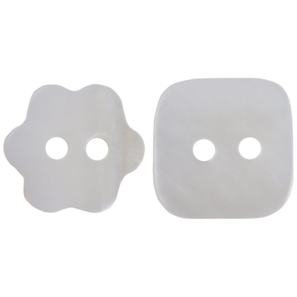 Flower Square 2 Hole Pearl Shell Buttons for Toddler Shirt Dress - Lots of Buttons