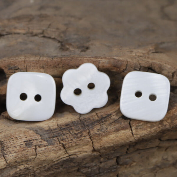 Flower Square 2 Hole Pearl Shell Buttons for Toddler Shirt Dress - Lots of Buttons