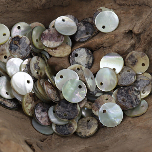 Round Single-Hole Natural Pearl Shell Button,10 Pack