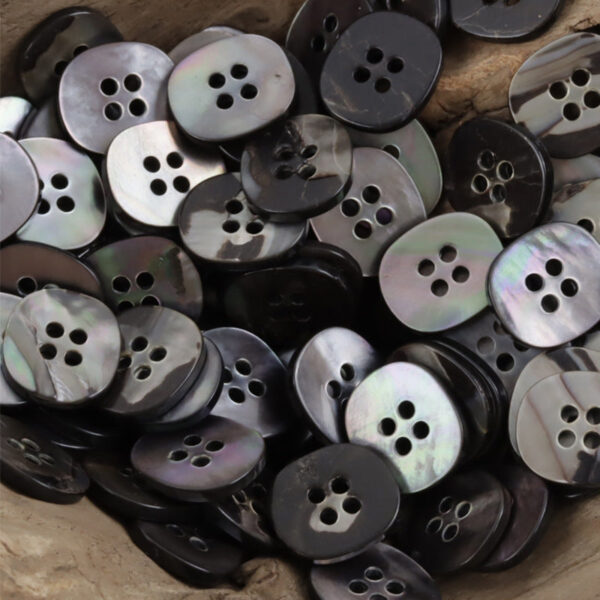 Irregular Square Natural Black Pearl Shell Buttons,10pcs