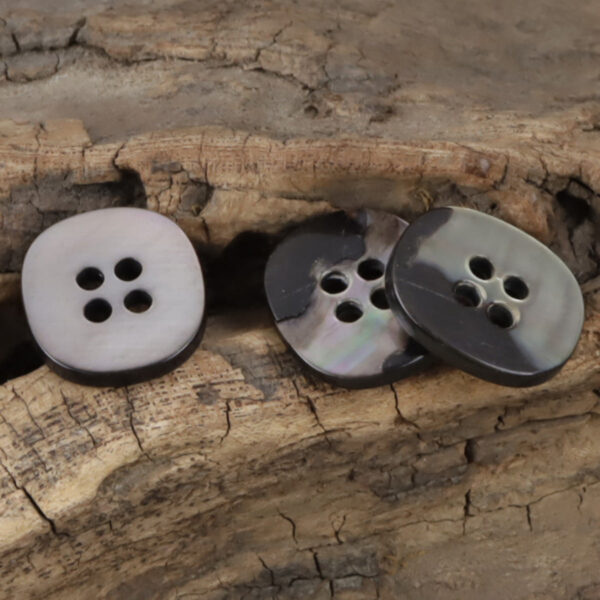 Irregular Square Natural Black Pearl Shell Buttons,10pcs
