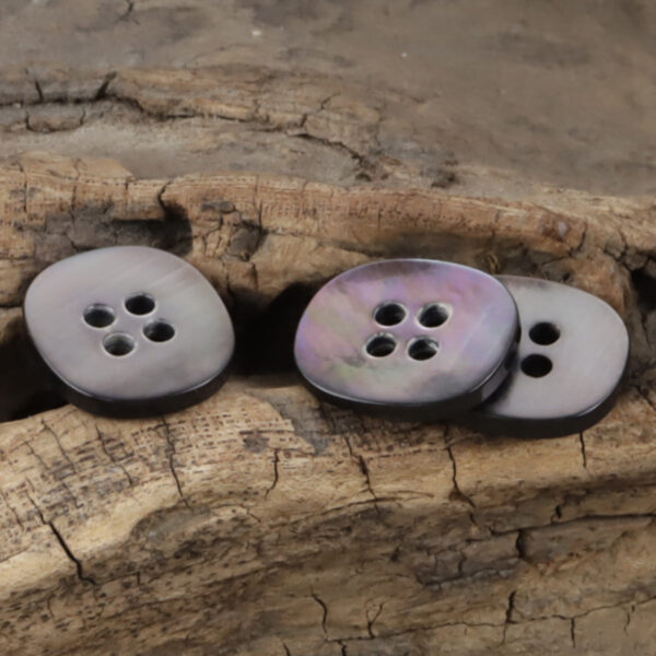 Irregular Square Natural Black Pearl Shell Buttons,10pcs
