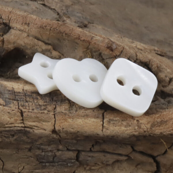 Square Heart Star Shaped Natural Shell Buttons for Children,10pcs