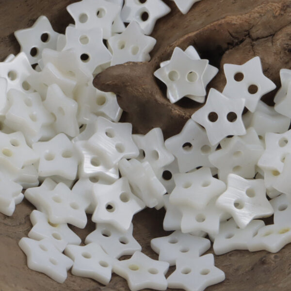 Square Heart Star Shaped Natural Shell Buttons for Children,10pcs