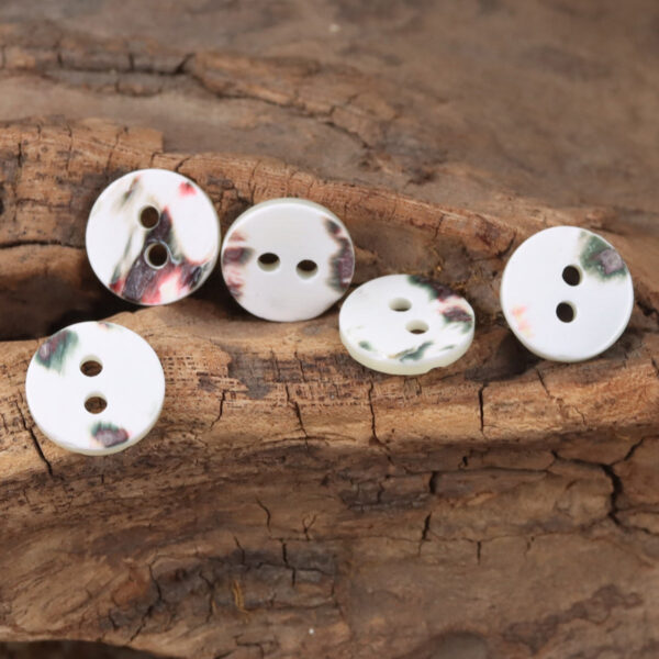 11.5mm White Natural Shell Buttons for Silk Pajamas Velvet Shirts 10pcs - Image 2