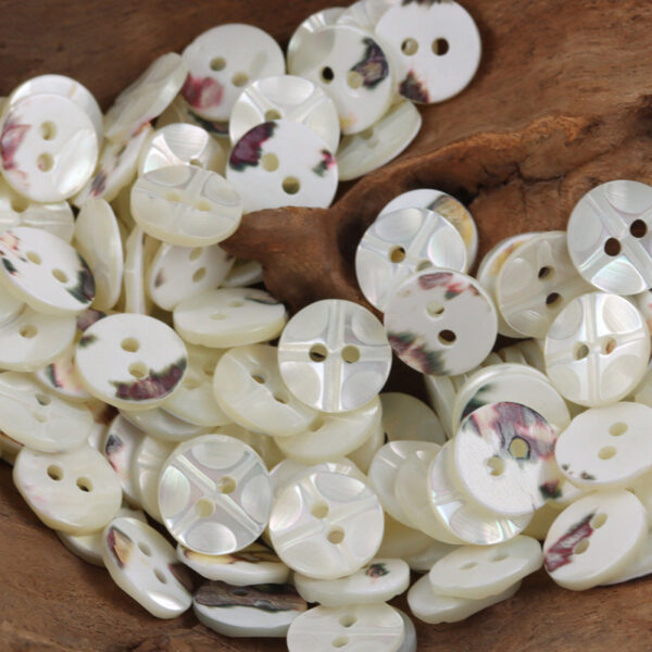 11.5mm White Natural Shell Buttons for Silk Pajamas Velvet Shirts 10pcs - Image 6