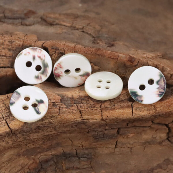 11.5mm 2/3/4-Hole Natural Shell Buttons for Silk Shirts 10pcs - Image 2