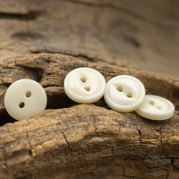 11.5mm Ivory Two-Hole Fish-Eye Bovine Bone Buttons for Shirt 10pcs - Image 2