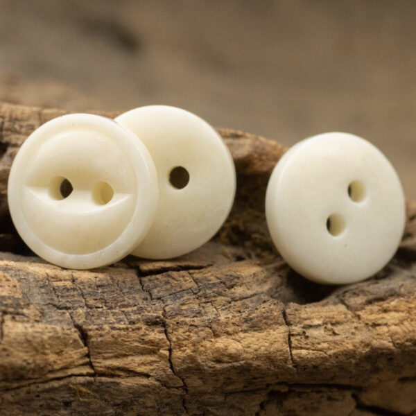 11.5mm Ivory Two-Hole Fish-Eye Bovine Bone Buttons for Shirt 10pcs - Image 3