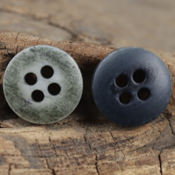 Vintage Washed Blue Natural Bovine Bone Buttons for Retro Denim Shirt 10pcs - Image 3